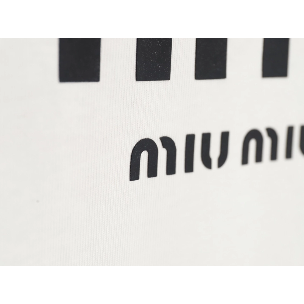 Miu Miu 24SS rhinestone lettering short-sleeved T-shirt,All order with free shipping Miu Miu