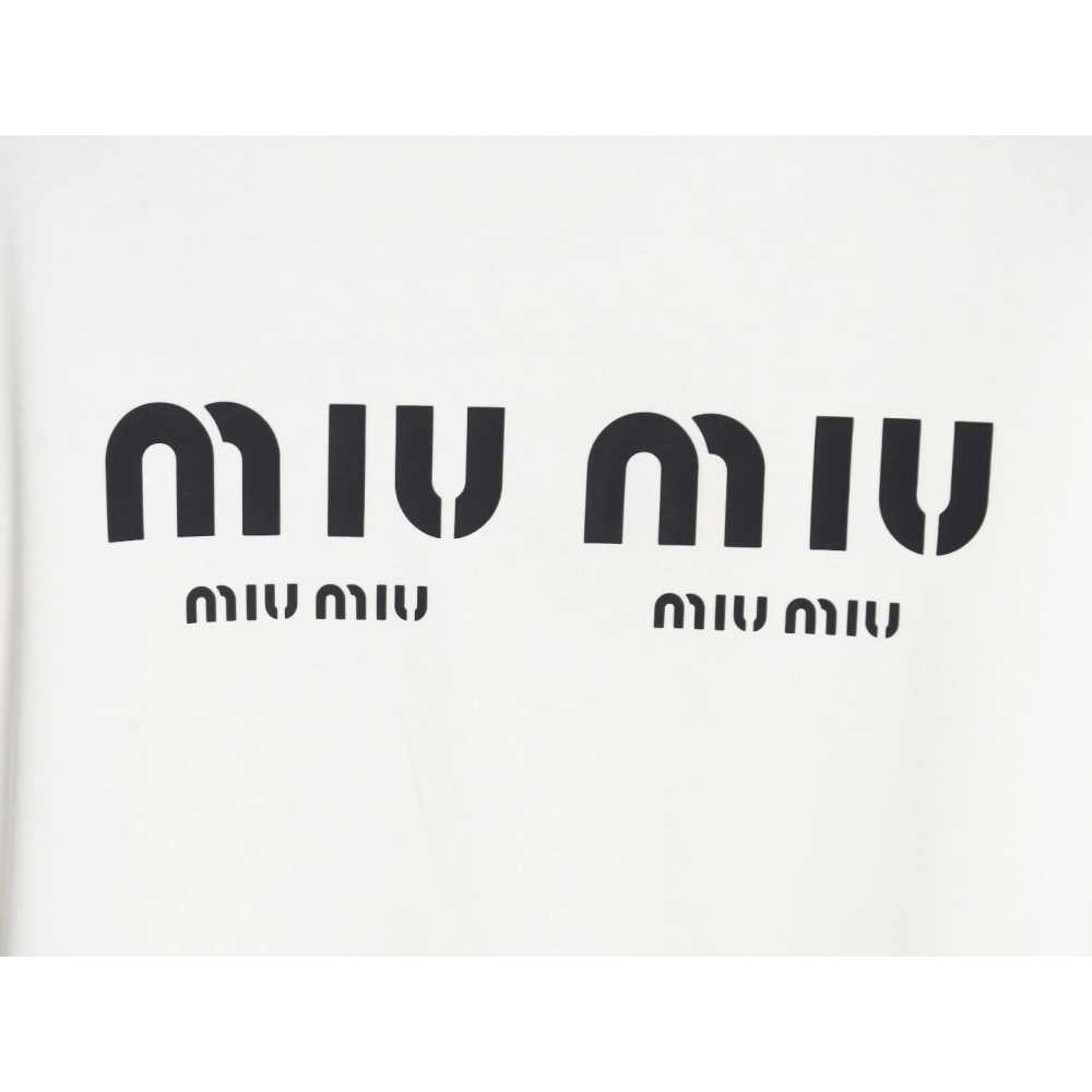 Miu Miu 24SS rhinestone lettering short-sleeved T-shirt,All order with free shipping Miu Miu