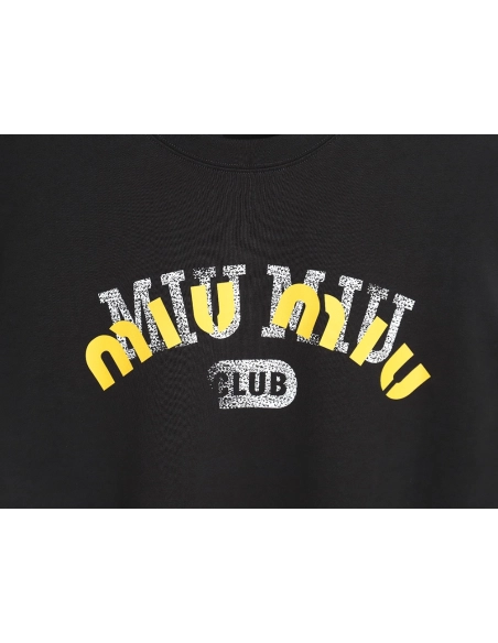 Miu Miu 24SS Blurred Letters Short Sleeve T-Shirt TSK1,All order with free shipping Miu Miu