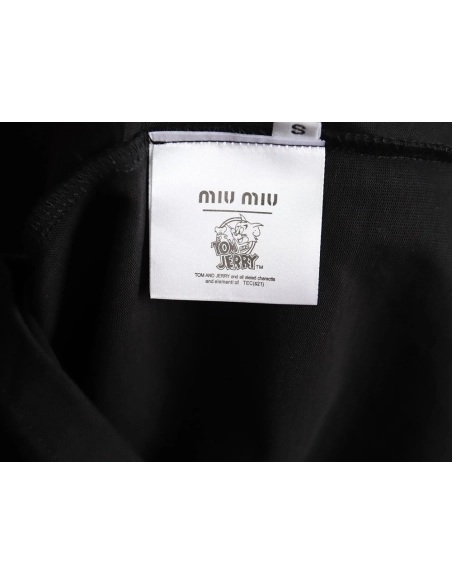 Miu Miu 24SS Blurred Letters Short Sleeve T-Shirt TSK1,All order with free shipping Miu Miu