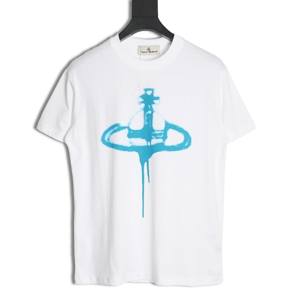 Vivienne Westwood 24SS inkjet Saturn logo short-sleeved T-shirt,All order with free shipping Vivienne Westwood