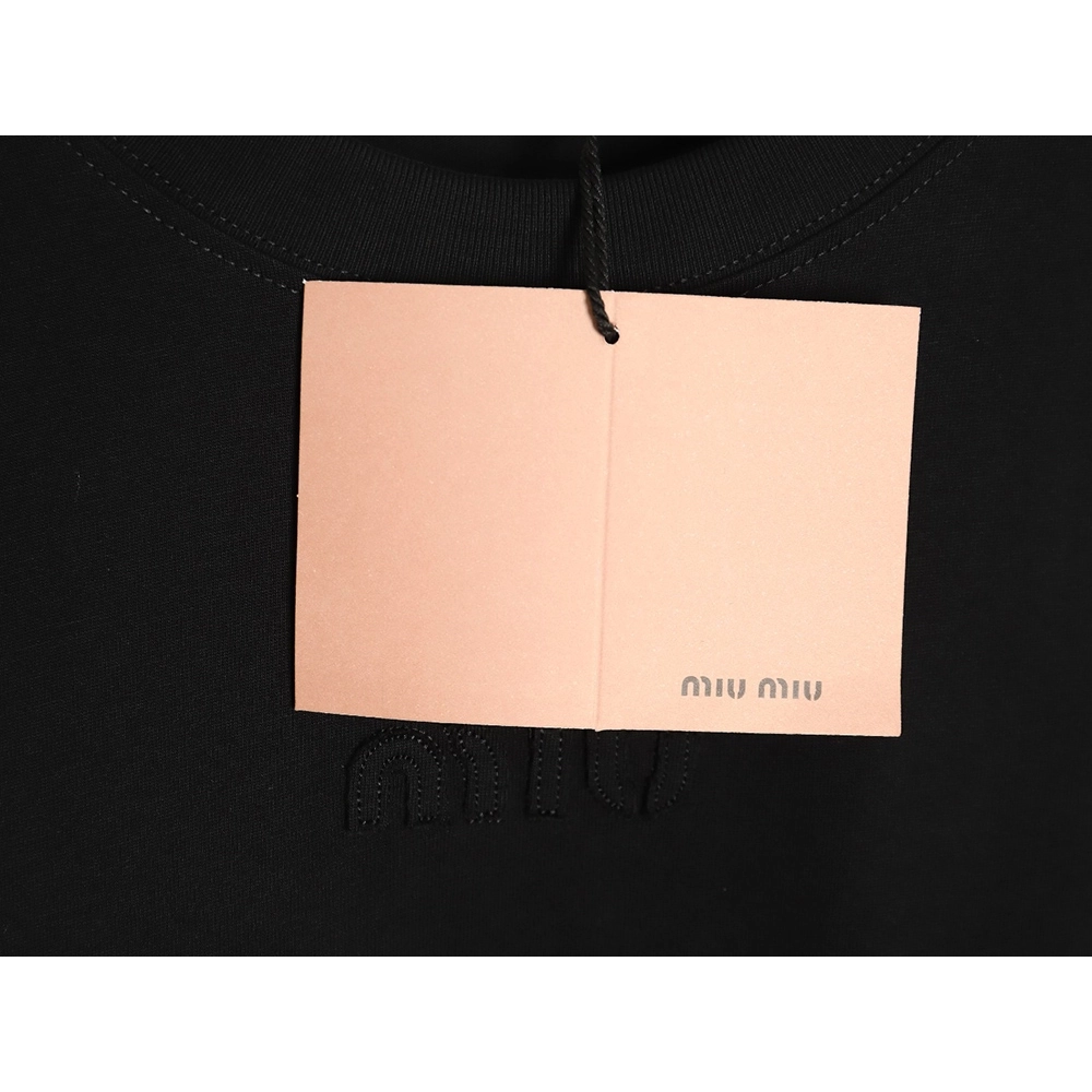 Miu Miu short-sleeved T-shirt with lettering,All order with free shipping Miu Miu