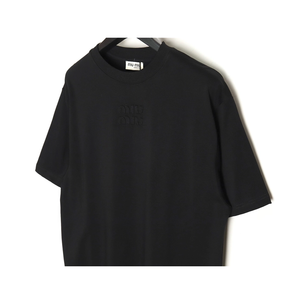 Miu Miu short-sleeved T-shirt with lettering,All order with free shipping Miu Miu