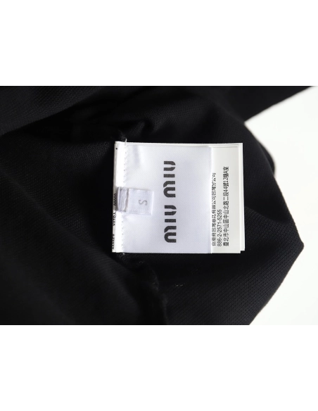 MIU MIU 24SS Embroidered Polo Short Sleeve T-Shirt TSK1,All order with free shipping Miu Miu