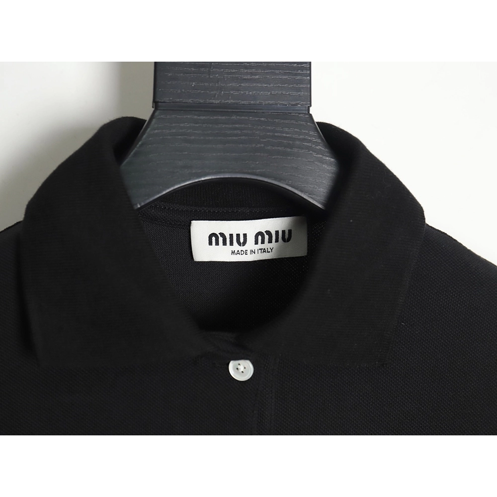 MIU MIU 24SS Embroidered Polo Short Sleeve T-Shirt TSK1,All order with free shipping Miu Miu