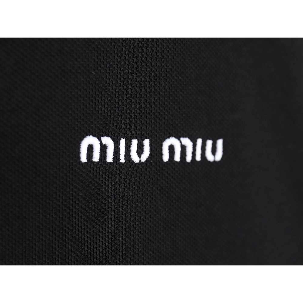 MIU MIU 24SS Embroidered Polo Short Sleeve T-Shirt TSK1,All order with free shipping Miu Miu