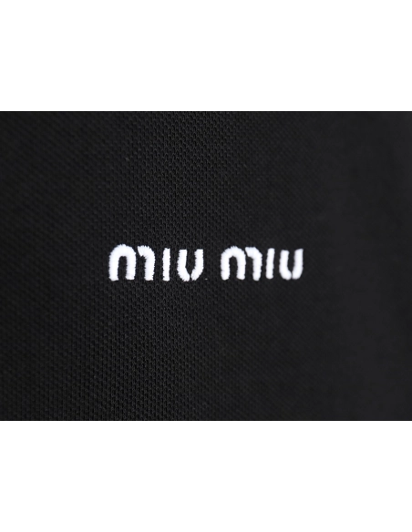 MIU MIU 24SS Embroidered Polo Short Sleeve T-Shirt TSK1,All order with free shipping Miu Miu