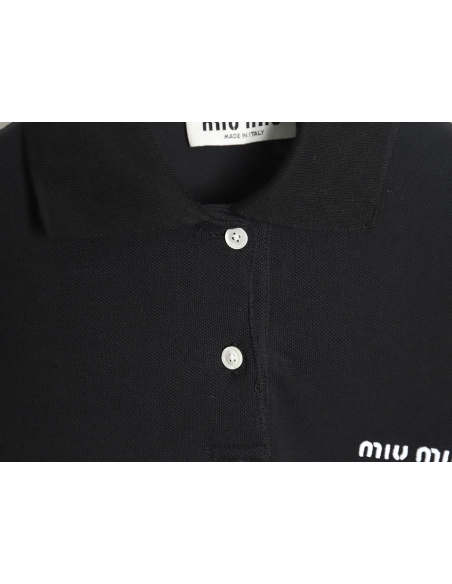 MIU MIU 24SS Embroidered Polo Short Sleeve T-Shirt TSK1,All order with free shipping Miu Miu