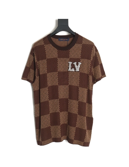 Reps Louis Vuitton 24SS Checkerboard Short Sleeve T-Shirt,All order with free shipping Reps Louis Vuitton