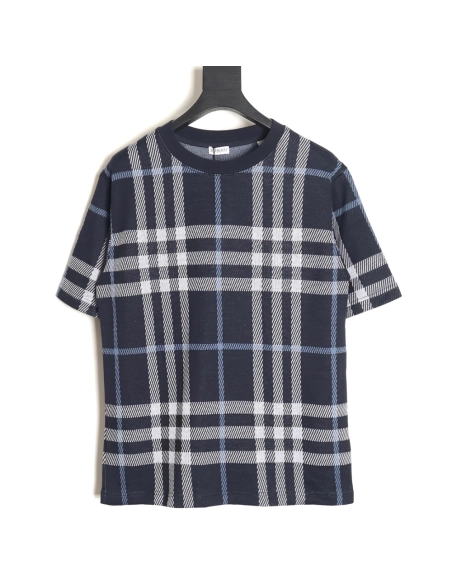 Burberry 24ss check knitted short-sleeved T-shirt TSK2,All order with free shipping Burberry
