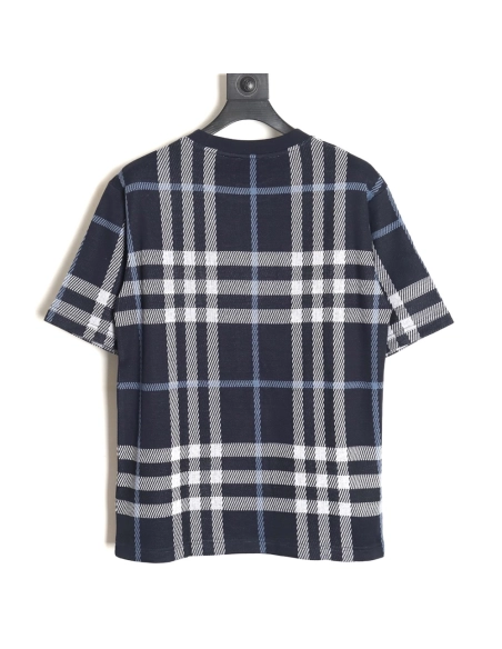 Burberry 24ss check knitted short-sleeved T-shirt TSK2,All order with free shipping Burberry