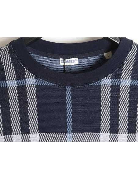 Burberry 24ss check knitted short-sleeved T-shirt TSK2,All order with free shipping Burberry