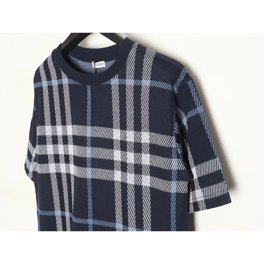 Burberry 24ss check knitted short-sleeved T-shirt TSK2,All order with free shipping Burberry