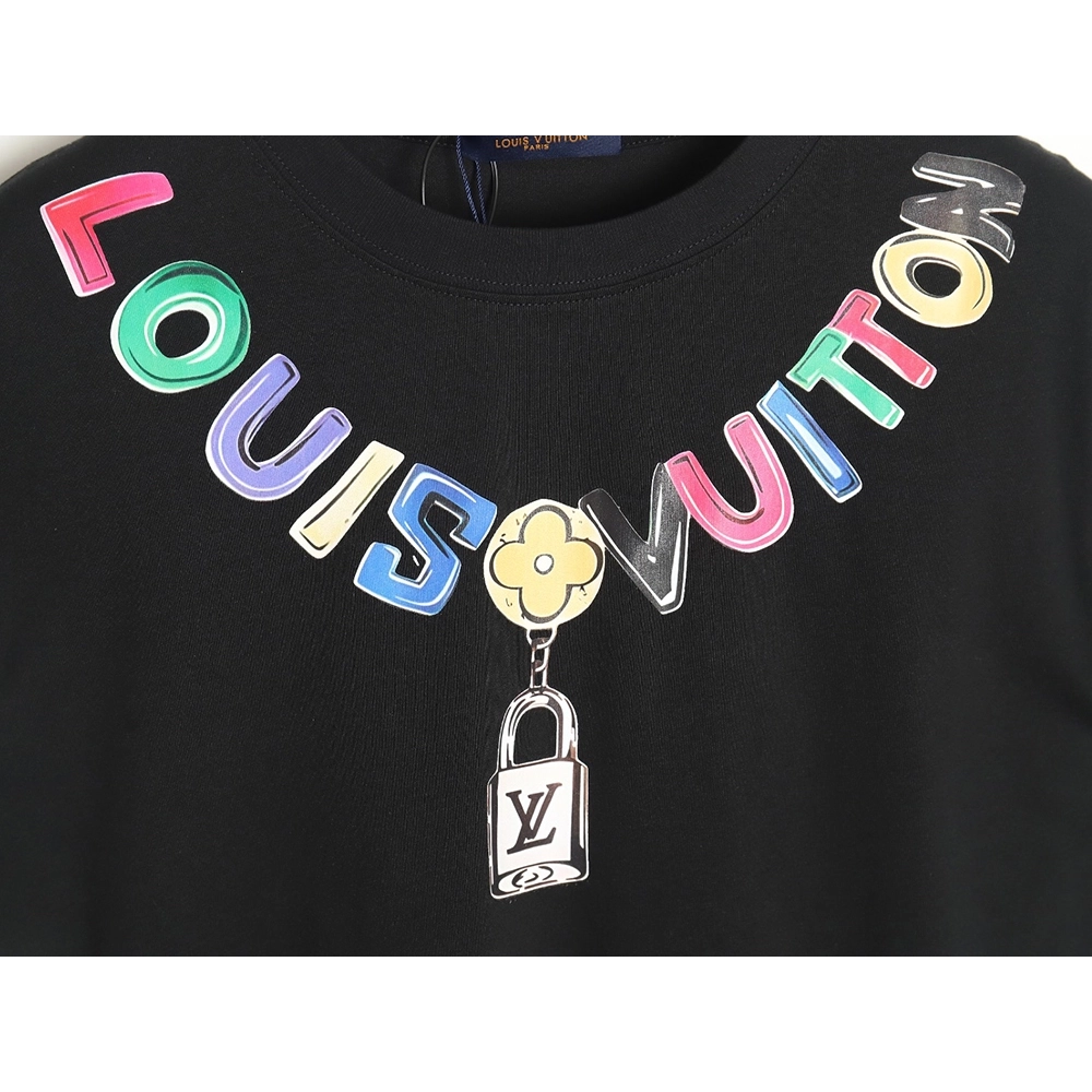 Reps Louis Vuitton Colorful Necklace Pendant Short Sleeve T-Shirt TSK2,All order with free shipping Reps Louis Vuitton