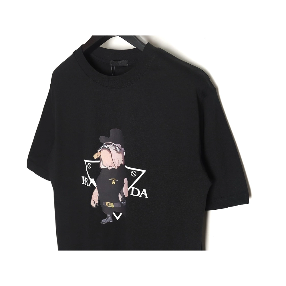 Prada Cartoon Police Dog Short Sleeve T-Shirt TSK2,All order with free shipping Prada