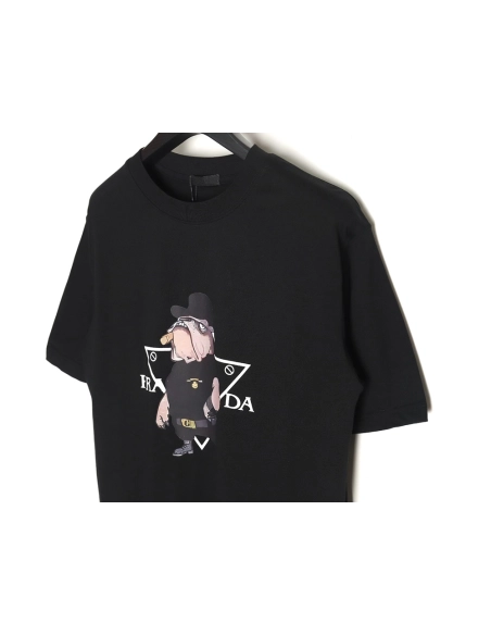 Prada Cartoon Police Dog Short Sleeve T-Shirt TSK2,All order with free shipping Prada
