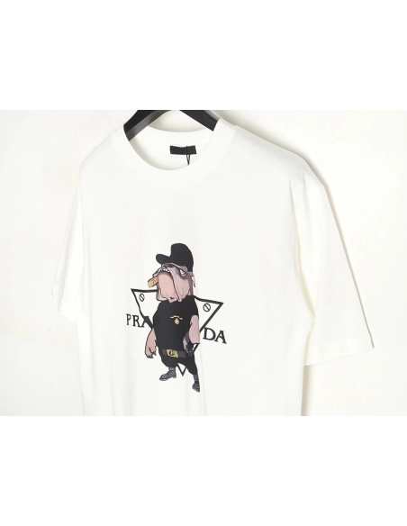 Prada Cartoon Police Dog Short Sleeve T-Shirt TSK1,All order with free shipping Prada