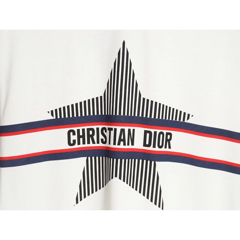 Dior classic vertical striped five-star short-sleeved T-shirt TSK1,All order with free shipping Dior