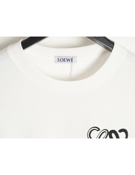 Loewe 24SS contrast color four-leaf clover short-sleeved T-shirt TSK1,All order with free shipping Loewe