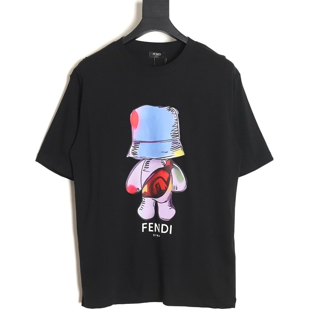 Fendi Little Blue Hat Backpack Bear Short Sleeve T-shirt_TSK1,All order with free shipping Fendi
