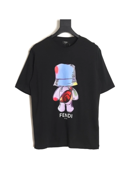Fendi Little Blue Hat Backpack Bear Short Sleeve T-shirt_TSK1,All order with free shipping Fendi