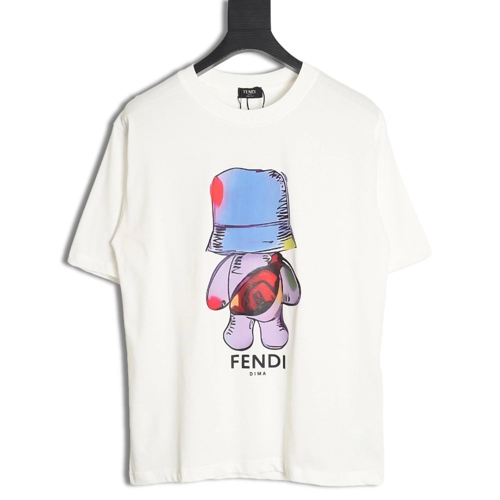Fendi Little Blue Hat Backpack Bear Short Sleeve T-shirt,All order with free shipping Fendi
