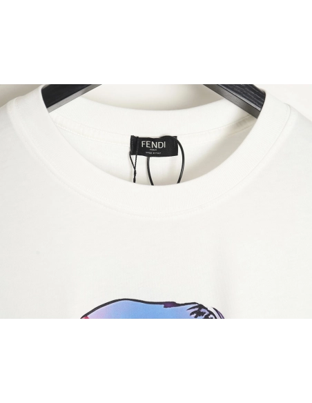 Fendi Little Blue Hat Backpack Bear Short Sleeve T-shirt,All order with free shipping Fendi