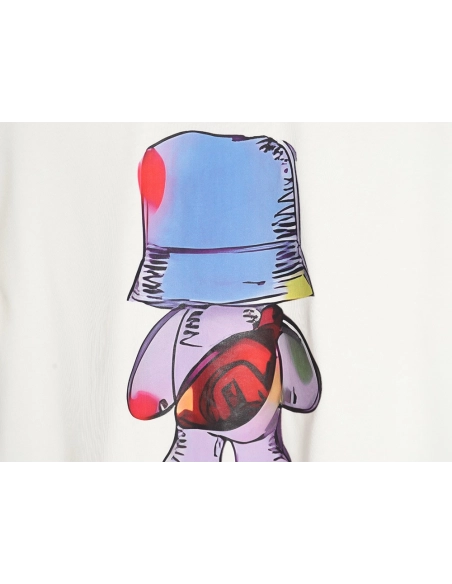 Fendi Little Blue Hat Backpack Bear Short Sleeve T-shirt,All order with free shipping Fendi