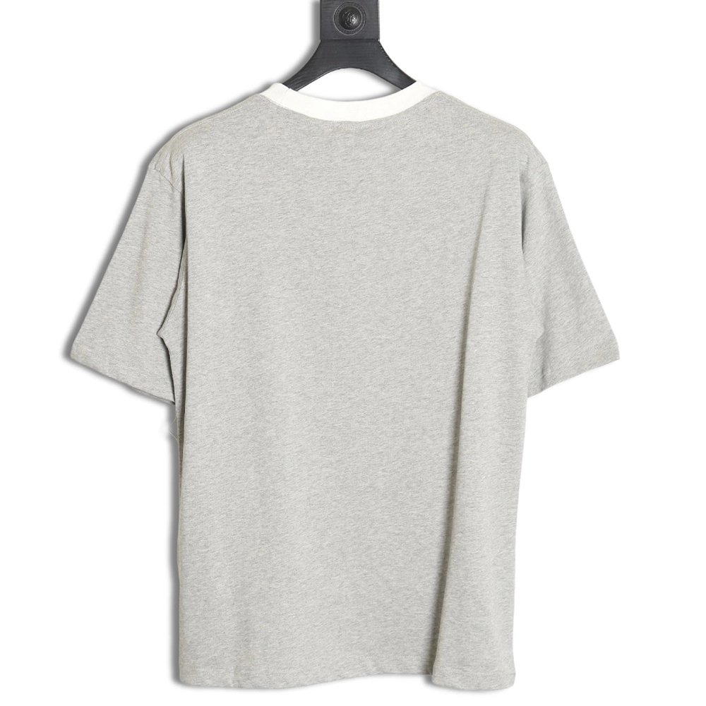 Burberry V-neck stitching round fake two-piece hem warhorse short-sleeved T-shirt,All order with free shipping Burberry