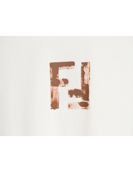 Fendi 24ss double F letter hand-painted gradient short-sleeved T-shirt,All order with free shipping Fendi