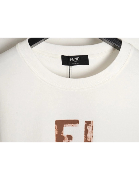 Fendi 24ss double F letter hand-painted gradient short-sleeved T-shirt,All order with free shipping Fendi