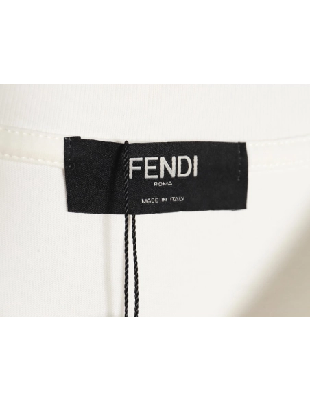 Fendi 24ss double F letter hand-painted gradient short-sleeved T-shirt,All order with free shipping Fendi