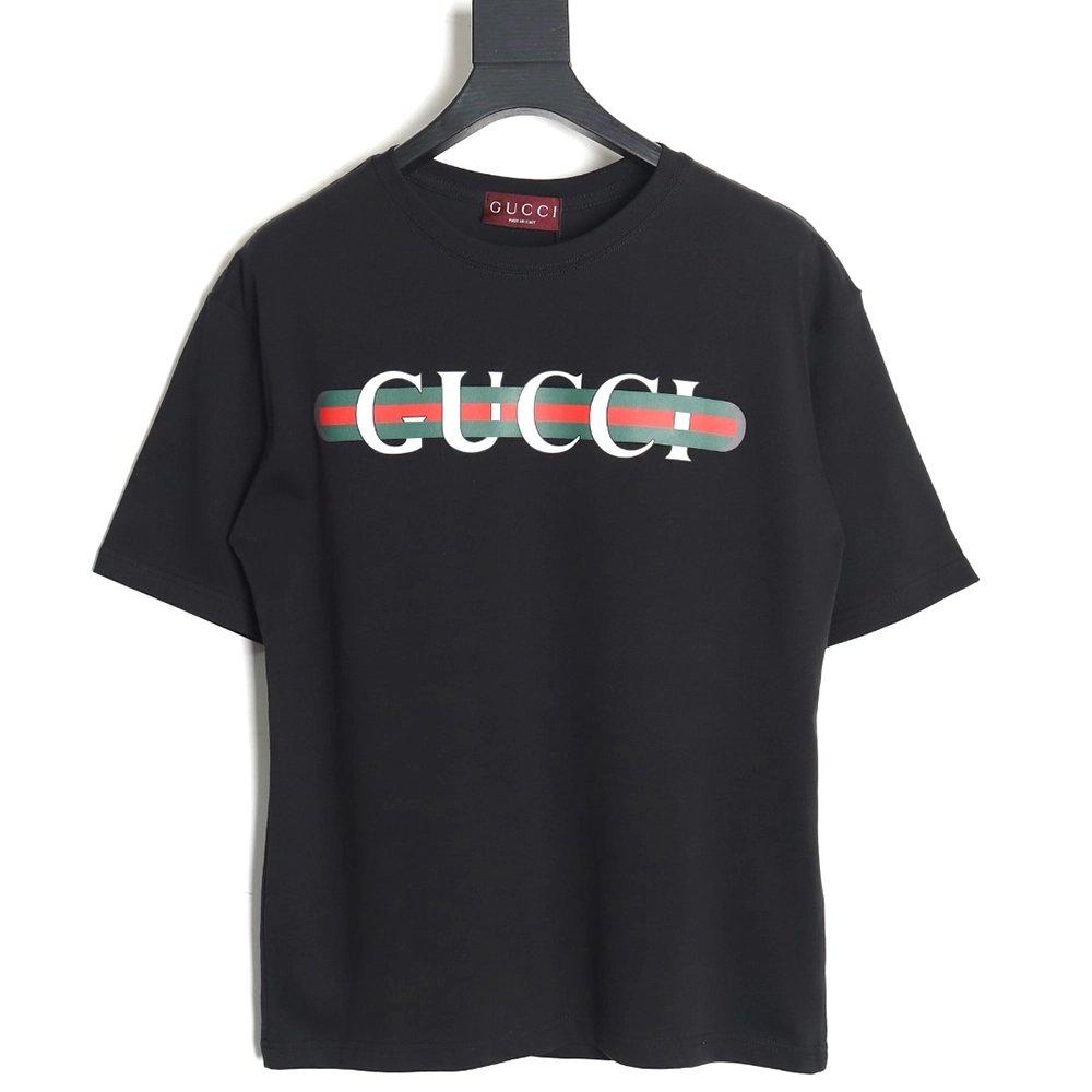 Reps Gucci 24SS belt lettering short-sleeved T-shirt_TSK1,All order with free shipping Reps Gucci