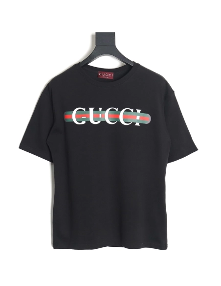 Reps Gucci 24SS belt lettering short-sleeved T-shirt_TSK1,All order with free shipping Reps Gucci