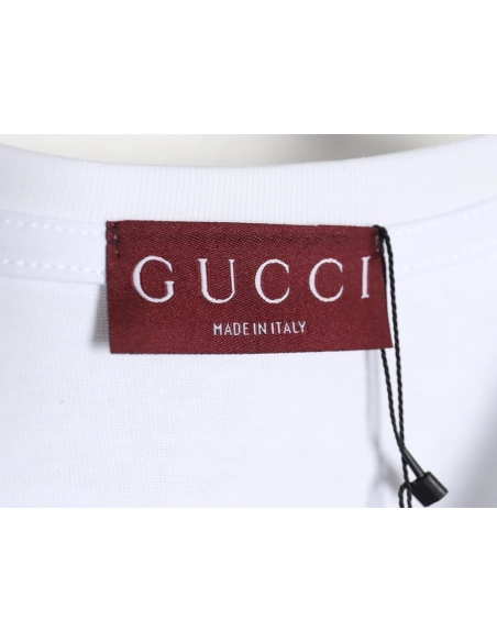 Reps Gucci 24SS belt lettering short-sleeved T-shirt,All order with free shipping Reps Gucci