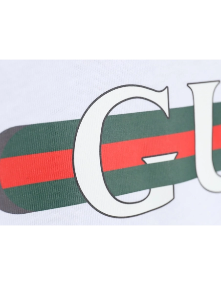 Reps Gucci 24SS belt lettering short-sleeved T-shirt,All order with free shipping Reps Gucci