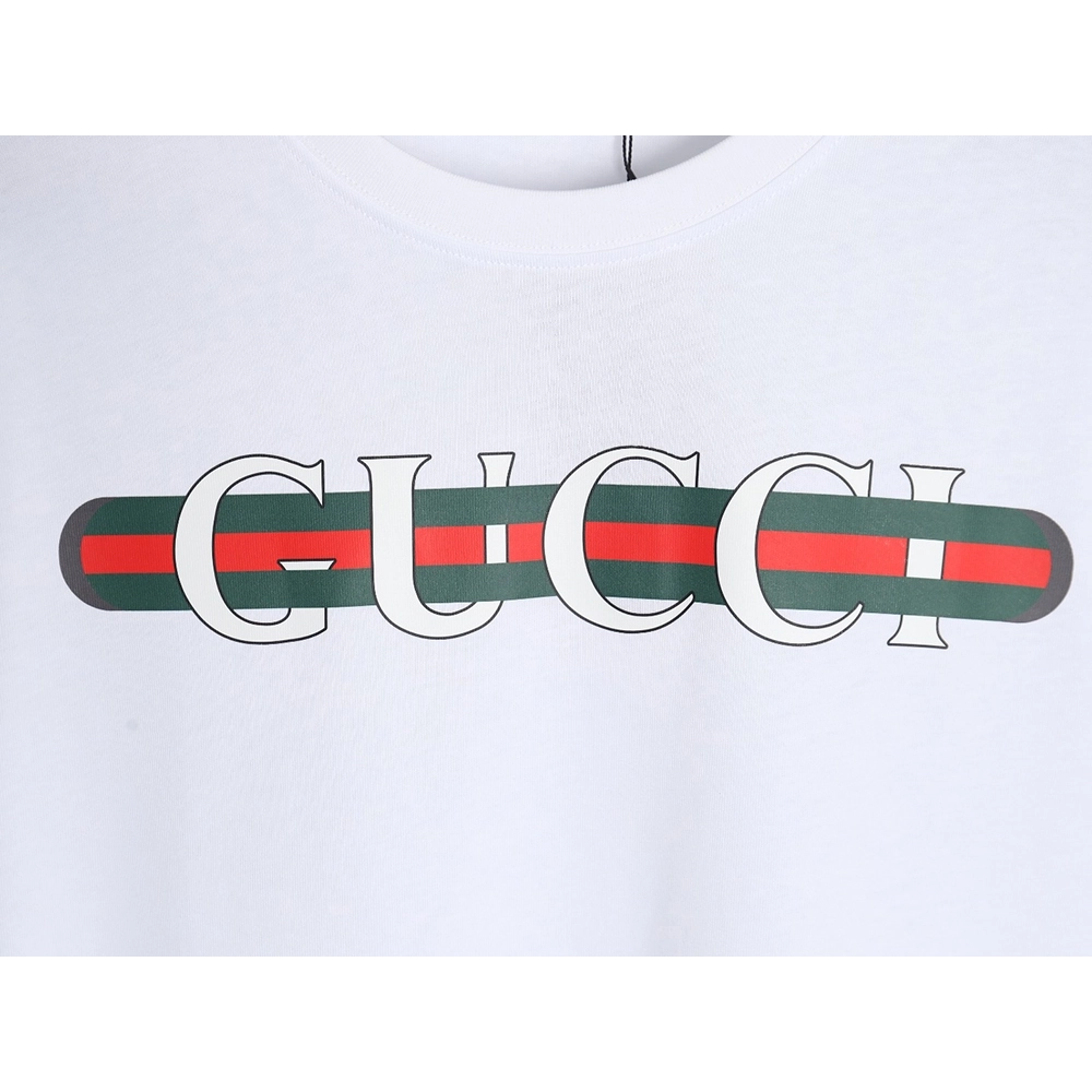 Reps Gucci 24SS belt lettering short-sleeved T-shirt,All order with free shipping Reps Gucci