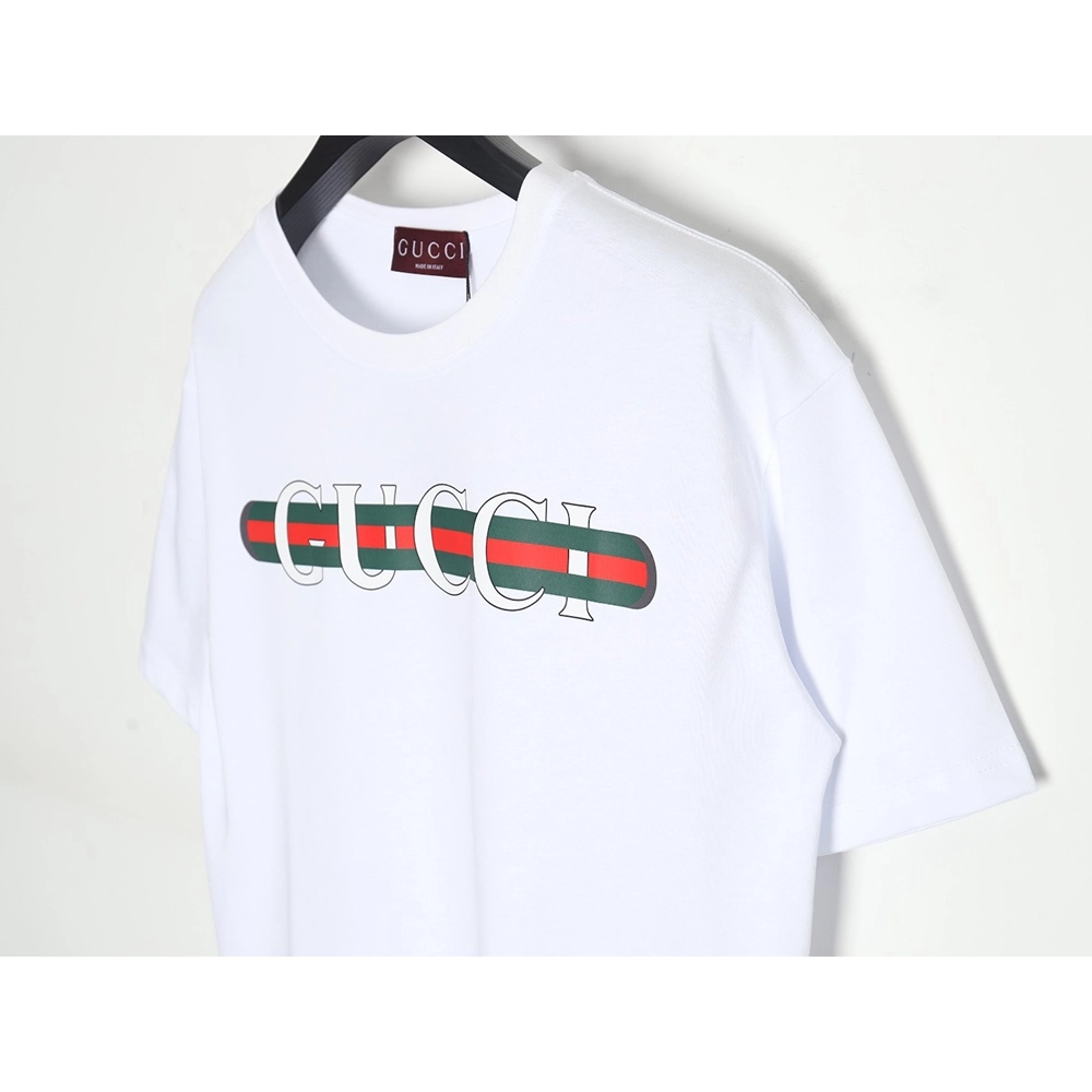 Reps Gucci 24SS belt lettering short-sleeved T-shirt,All order with free shipping Reps Gucci