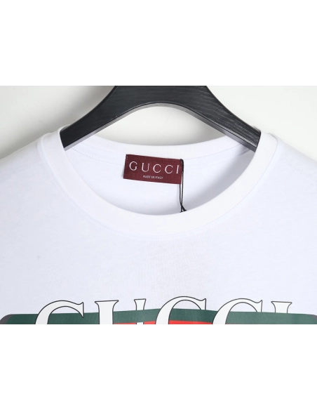 Reps Gucci 24SS belt lettering short-sleeved T-shirt,All order with free shipping Reps Gucci