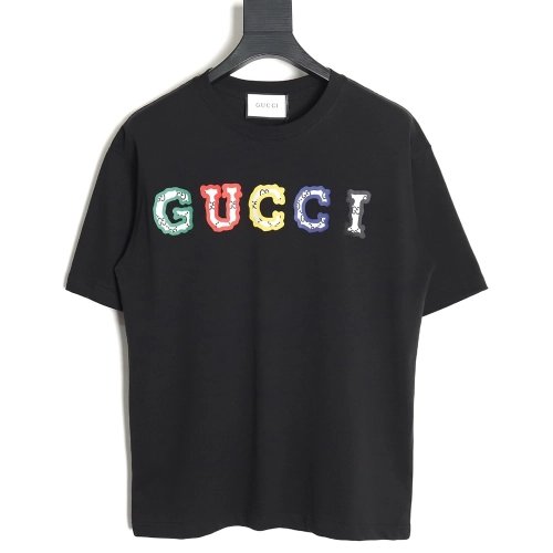 Reps Gucci 24SS colorful lettering short-sleeved T-shirt_TSK1,All order with free shipping Reps Gucci