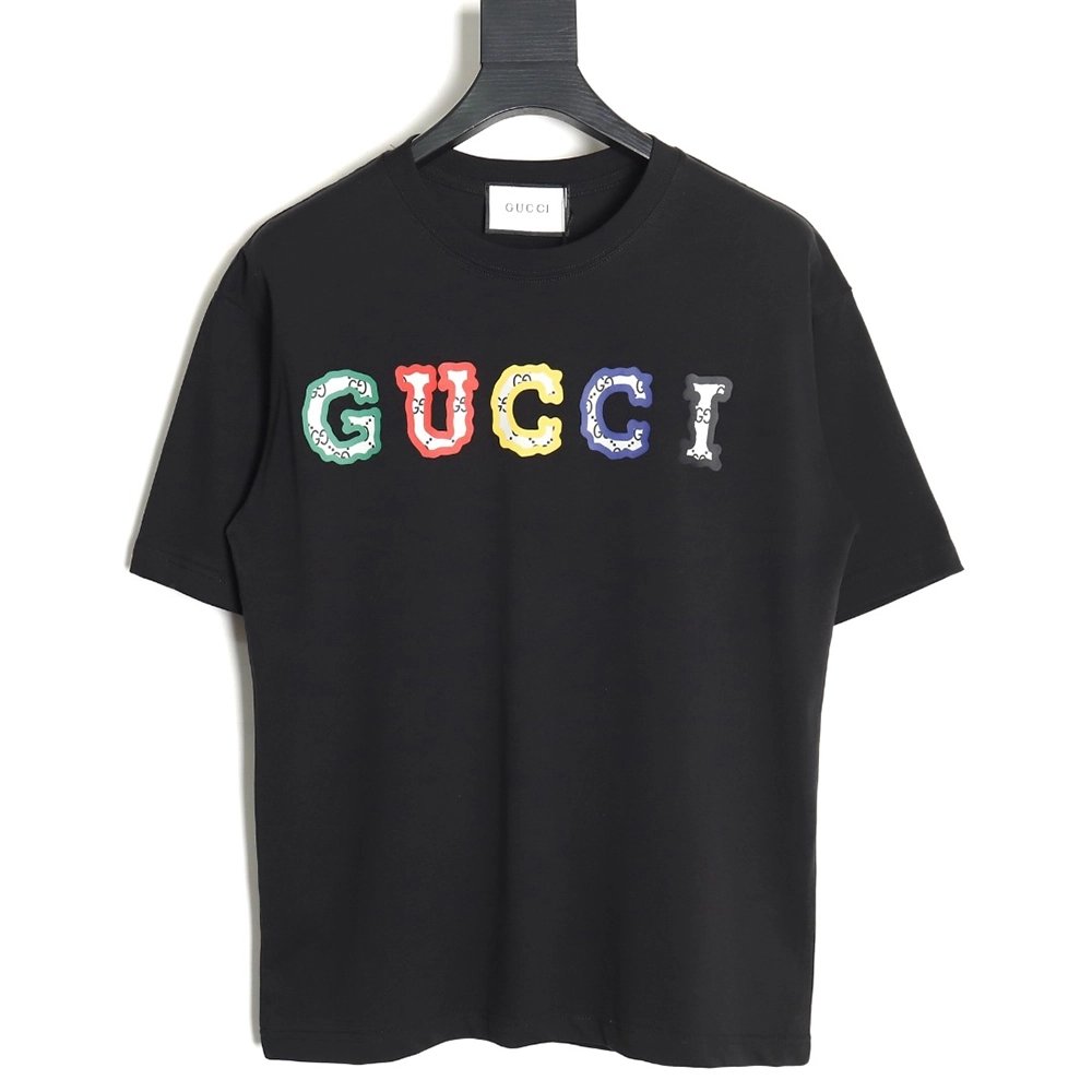 Reps Gucci 24SS colorful lettering short-sleeved T-shirt_TSK1,All order with free shipping Reps Gucci