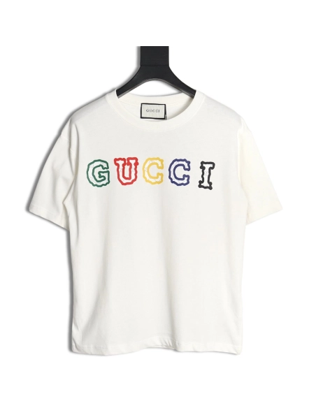 Reps Gucci 24SS colorful lettering short-sleeved T-shirt,All order with free shipping Reps Gucci