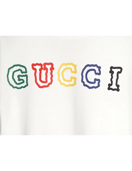 Reps Gucci 24SS colorful lettering short-sleeved T-shirt,All order with free shipping Reps Gucci