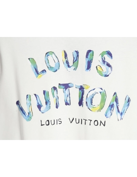 Reps Louis Vuitton LV 24SS camouflage lettering short-sleeved T-shirt,All order with free shipping Reps Louis Vuitton
