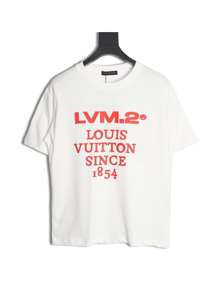 Reps Louis Vuitton LV 24SS red letter short-sleeved T-shirt,All order with free shipping Reps Louis Vuitton