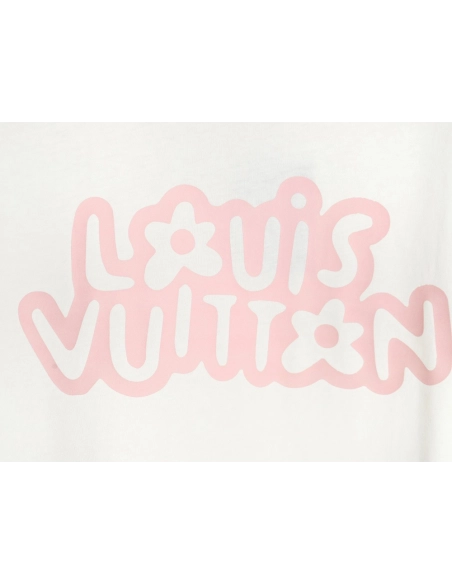 Reps Louis Vuitton LV 24SS floral lettering short-sleeved T-shirt,All order with free shipping Reps Louis Vuitton