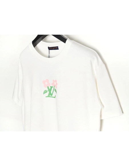 Reps Louis Vuitton LV 24SS floral lettering short-sleeved T-shirt,All order with free shipping Reps Louis Vuitton