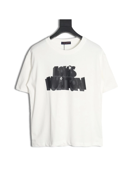 Reps Louis Vuitton LV 24SS shadow letter short-sleeved T-shirt,All order with free shipping Reps Louis Vuitton