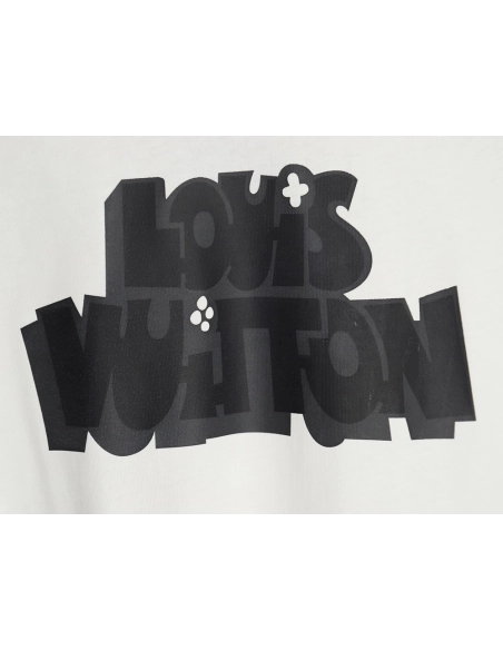 Reps Louis Vuitton LV 24SS shadow letter short-sleeved T-shirt,All order with free shipping Reps Louis Vuitton