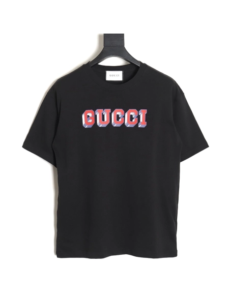 Reps Gucci 24SS three-dimensional lettering short-sleeved T-shirt,All order with free shipping Reps Gucci